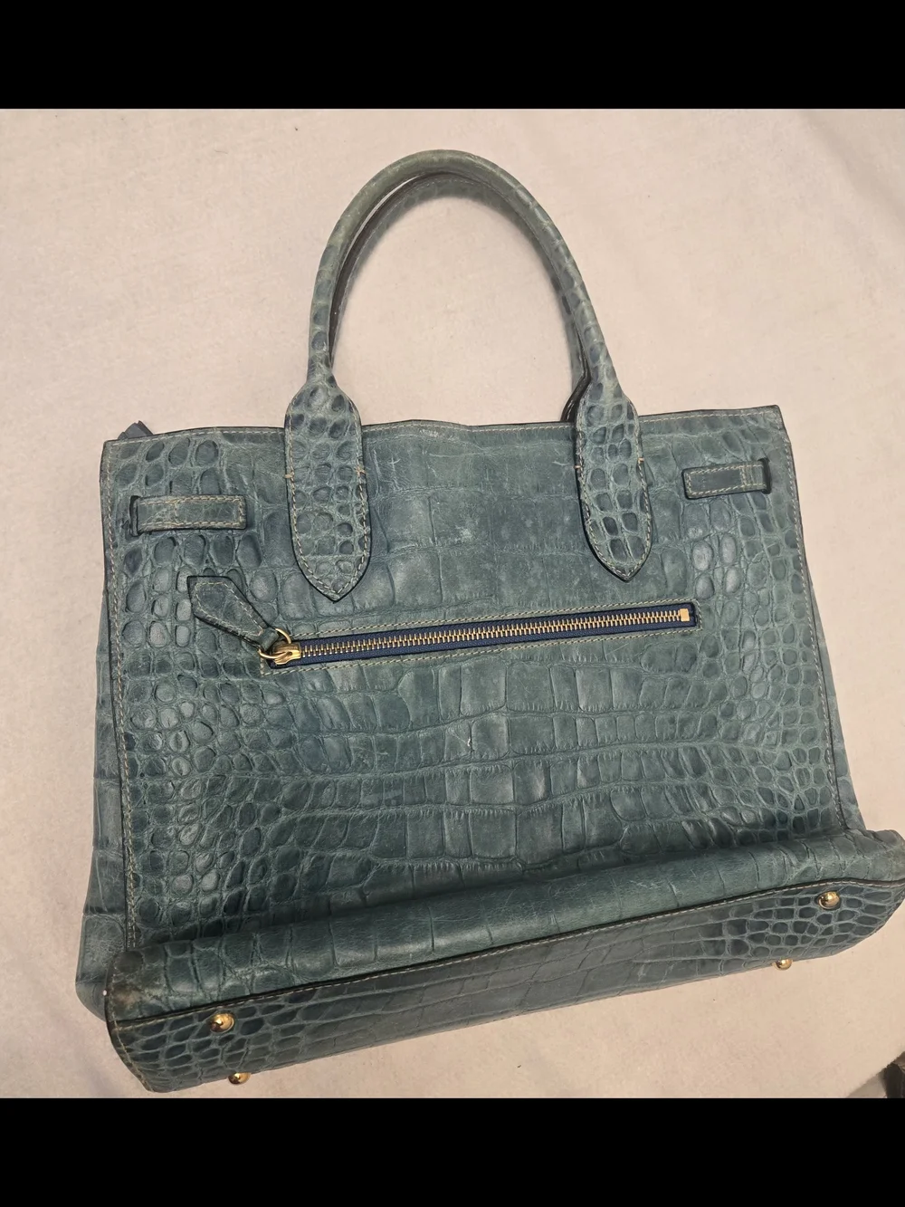 Dooney Bourke Croc-Embossed Tote Bag with Top Handles - Picture 11 of 15